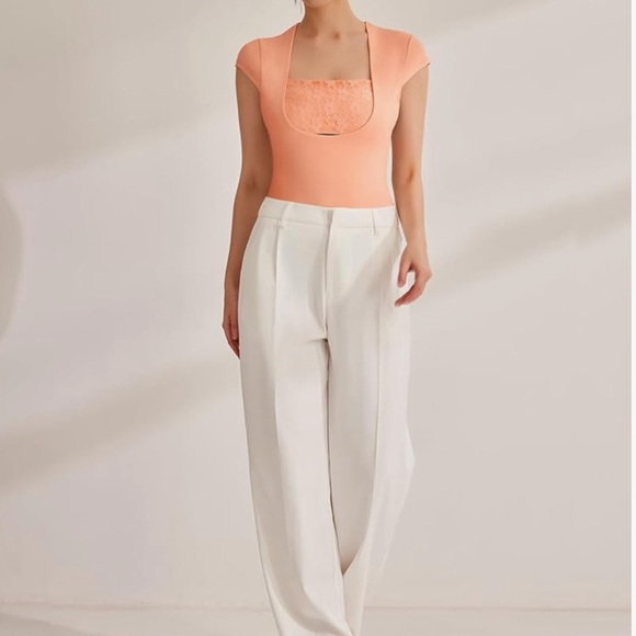 REORIA Black Scoop Neck Bodysuits For Women Fashion Cap Sleeve Double Lined 2XL - Picture 1 of 9